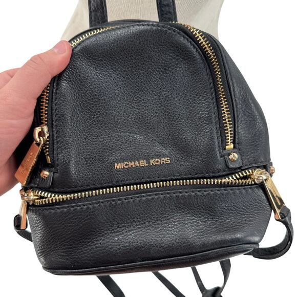 Michael Kors black leather Rhea Mini Leather Backpack main image 10